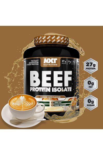 NXT Nutrition Beef Isolate, Latte Caramel, 1.8 Kg, Zero Dairy, Zero Sugar