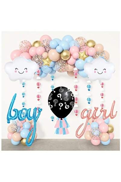 BİDOLUMUTLULUK Cinsiyet Belirleme Parti Seti Folyo Balon Ve Balon Zincir Seti...