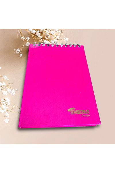 Mia Pera Notebook 21X 15 cm Spiral Checkered Pink Notepad School Notebook