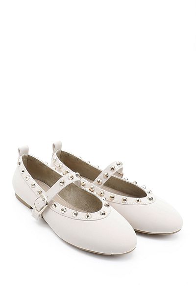 GÖNDERİ(R) Γυναικείες / Κορίτσια Nude Fabric Trock Mary Jane Ballerinas