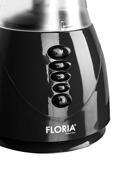 Floria Blender FLORIA ZLN-3080 Negru, Putere 300W, capacitate 1.5L, 3 viteze, Functie puls-Vas plastic