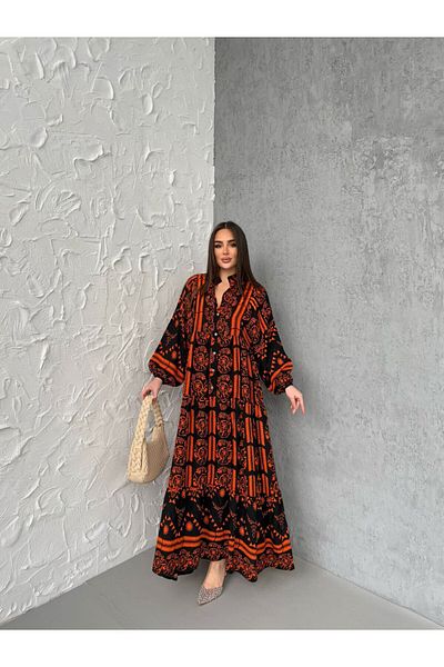 BURCU TESETTÜR Buttoned Viscose Dress Brc1131