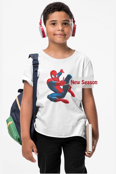 makiteks Unisex βαμβακερό μπλουζάκι 5-14 Bat Ποιότητας Spiderman Design