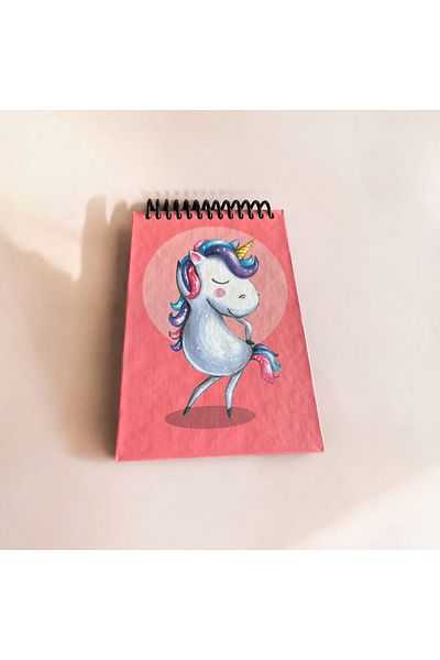 Mia Pera Notebook 14X 9.5 cm Rectangular Spiral Unlined Unicorn Notepad