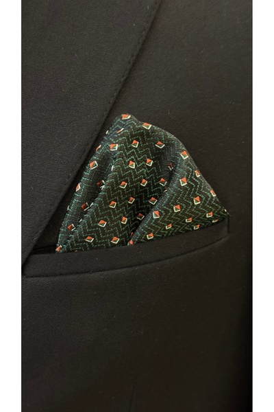 Dearmise Преміум краватка та хустинка в подарунковій коробці з зеленим візерунком