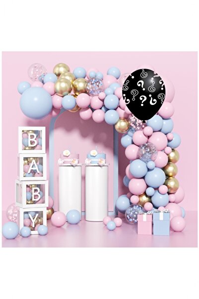 Partile Cinsiyet Belirleme Doğum Günü Parti Kutlama Eğlence Konsept Seti