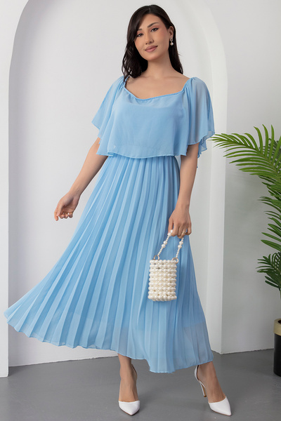 PULLIMM Φούστα με γιακά Madonna Πλισέ Φόρεμα σιφόν 2025-4102