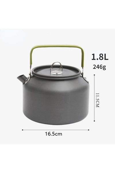 Choice 1.8L green handle 0.8L/1.1L/1.2L/1.6L/2L/2.5L Aluminum alloy Portable Outdoor Camping Coffee and Tea
