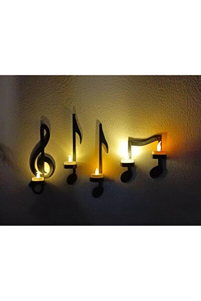 Filkorium3D Müzik Notası Led Mumluk - Müzik notası şamdan - Dekoratif mumluk ...