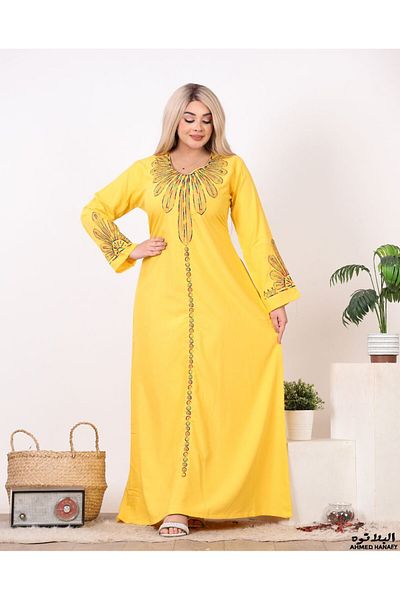 Genrics Comfortable and flowing embroidered cotton reception jalabiya