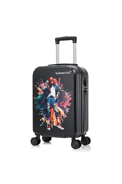 Quasar & Co. Troler Cabina Troller Model Mia, Cifru, 4 Roti, Maner Telescopic, Abs, Negru