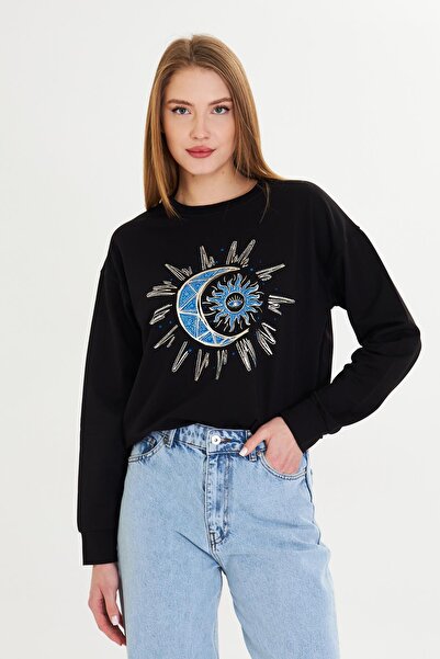 TIFFANY&TOMATO Astroloji Baskılı İki İplik Sweatshirt