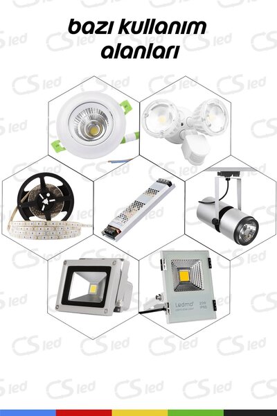 CSled 12 Volt 8,5 Amper 100 Watt Ultra Slim Trafo – IP20 Koruma