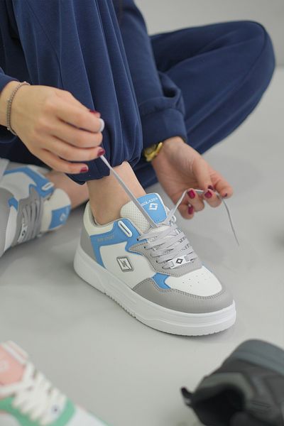 SOLAZER Pantofi de damă albastru alb - pantofi sport casual 030