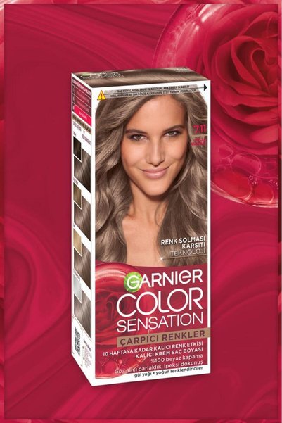 Garnier Çarpıcı Renkler, 7.11 Küllü Kumral, Kalıcı Krem Saç Boyası, Demikit