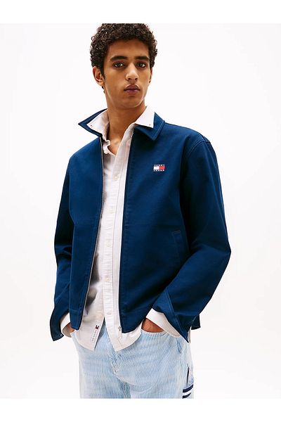 Tommy Hilfiger Férfi hosszú ujjú khaki TH logó mintás sötétkék kabát DM0DM21377-C1G