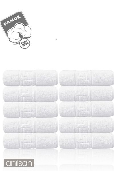 Anılsan 10 Pack Greek Hand Towels - 50X90 Cm, 225Gr, 100% Cotton, Spa and Hotel Towels