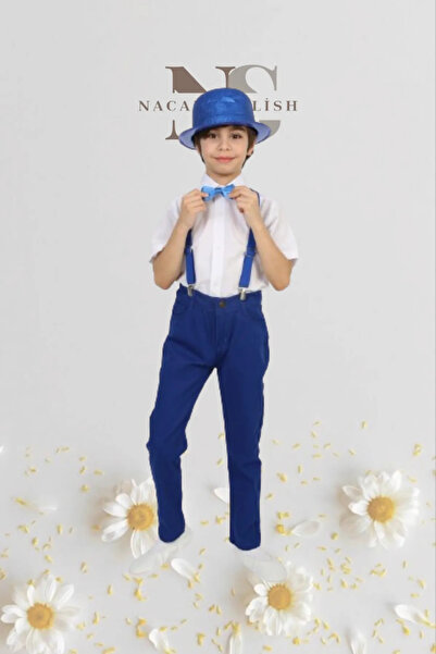 Nacar Boy's Shirt Pants Bowtie Suspender Suit April 23 Show Costume Outfit