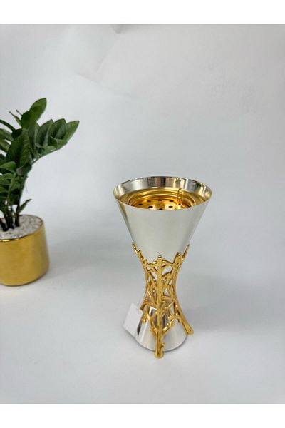 Living مبخرة ستيل عصرية ، فضي ارتفاع 23 سم