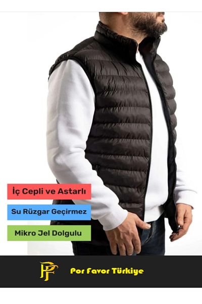 Por Favor Rain Wind and Cold Proof Men's Inflatable Vest