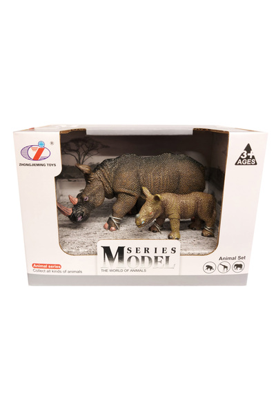 Animal World Calimera Toys Hayvan Figürleri Oyuncak Gergedan ve Yavrusu