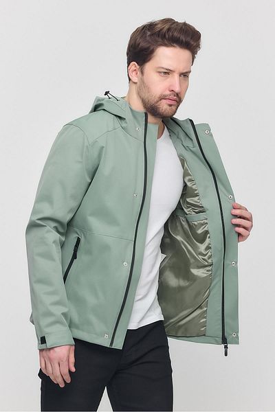 SİVAİST Green Men's Fixed Hooded Coat & Coat