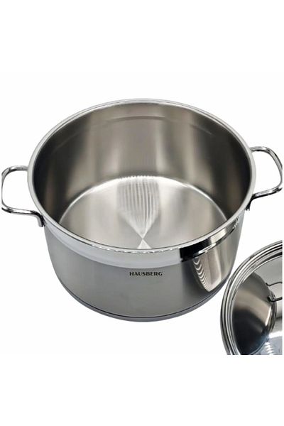 Hausberg Nerezový hrnec s poklicí HAUSBERG HB-H776, objem 8,5 l, průměr 26 cm, dvojité dno