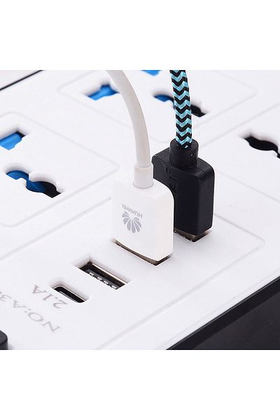 Generic وصلة طاقة 1.8 متر، 4 مقابس، 10 أمبير، مع 3 منافذ USB وType-c