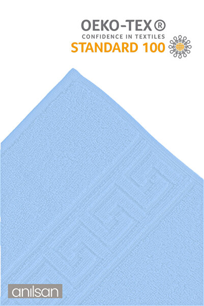 Anılsan 10'lu Mavi Greek El Havlusu - 50x90 Cm, 225gr, %100 Pamuk, Spa Ve Otel Havlusu, Günlük Kullanıma Uyg