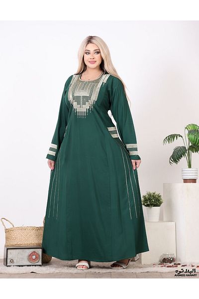 Genrics Comfortable and flowing embroidered cotton reception jalabiya