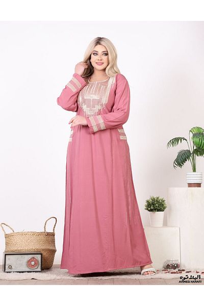 Genrics Comfortable and flowing embroidered cotton reception jalabiya