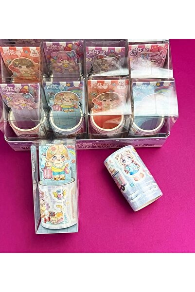 nihonwosekai Kore Tarzı Sevimli Rulo Sticker Etiket