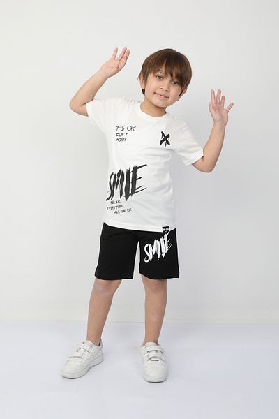 e-çocuk Its Okey Dont Worry Printed Boy Shorts Set 1053