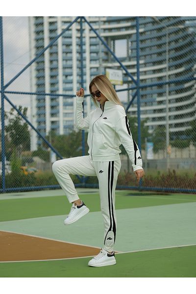 MİMİ Luxury Wear Γυναικεία αθλητική φόρμα με φερμουάρ κεντημένη 2 κλωστή Lycra