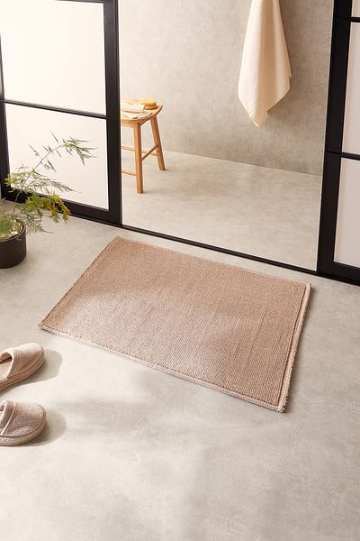 Ocean Home Textile Πλένεται Βαμβακερό Μπεζ Χρώμα Χαλάκι Μπάνιου 60x90