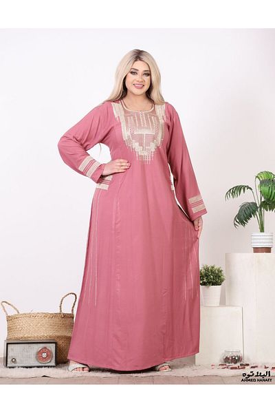 Genrics Comfortable and flowing embroidered cotton reception jalabiya