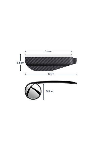 Generic Car Blind Spot Mirror with Rain Shield – 360° Adjustable, Anti-Glare, Waterproof (Left & Right)