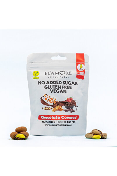 Elamore Şeker İlavesiz, Glütensiz, Vegan Premium Antep Fıstıklı Bitter Çikola...