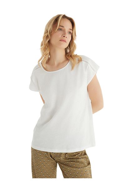 Blackspade Set pijamale albe pentru femei 51865