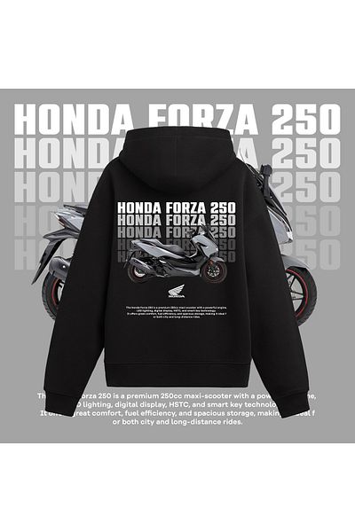 Edizen Φούτερ Honda 250 Premium Unisex Oversize Black Line