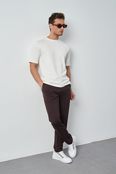 Mesfeno Modal Kumaş Regular Fit Sıfır Yaka T-Shirt