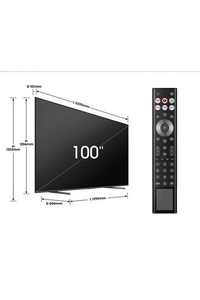 Hisense 100 Inch QLED 4K Smart TV 144Hz VIDAA 7.6 Dolby Atmos Built-in Subwoofer