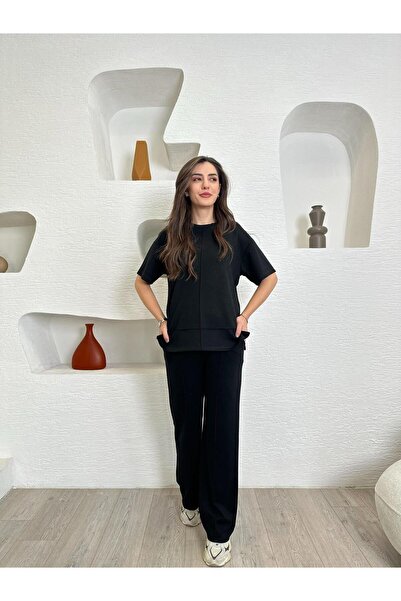 Devesta Moda Çimalı modális szövet rövid ujjú Lycra kényelmes alkalmi és stílusos alsó - felső szett tréningruha szett