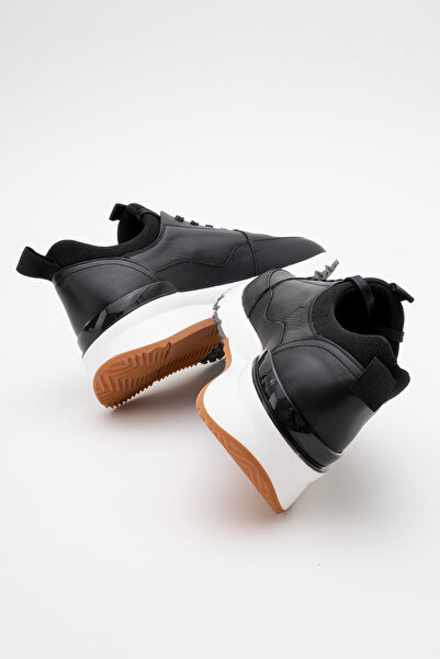 MARCOMEN Erkek Kalın Taban Bağcıklı Sneaker Gerçek Deri Mc 21323 Siyah