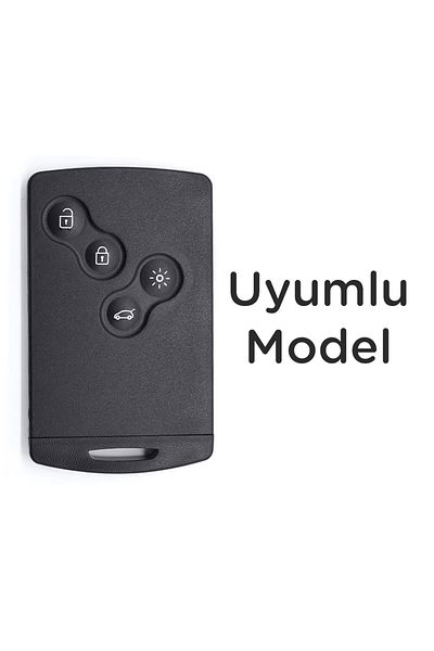 Luxe Aksesuarr Renault Megane3 -Fluence3- Clio4 Compatible Card 4 Button Silicone Key Protection Case Green Color