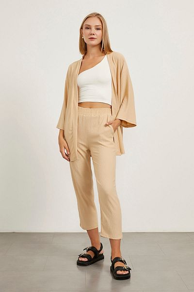 Arma Life Women's Long Sleeve Stretchy Basic Summer Stone Kimono