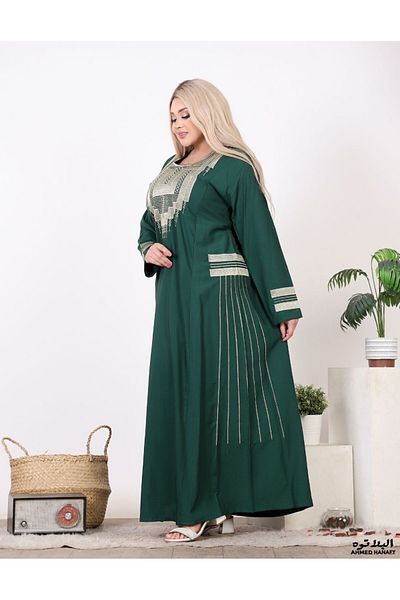 Genrics Comfortable and flowing embroidered cotton reception jalabiya