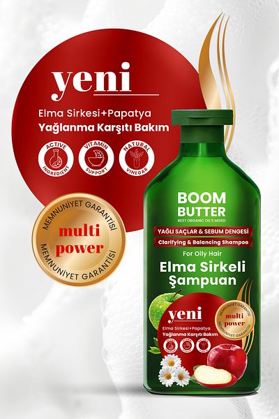 BOOM BUTTER Anti-Oil Apple Cider Vinegar Shampoo 400 ml