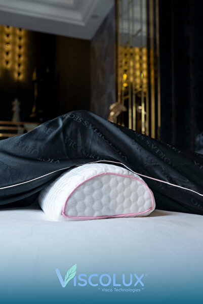 Viscolux Çok Amaçlı Ortopedik Visco Yastık - Horlama Yastığı Hamile Yastığı Pembe 42x18x9