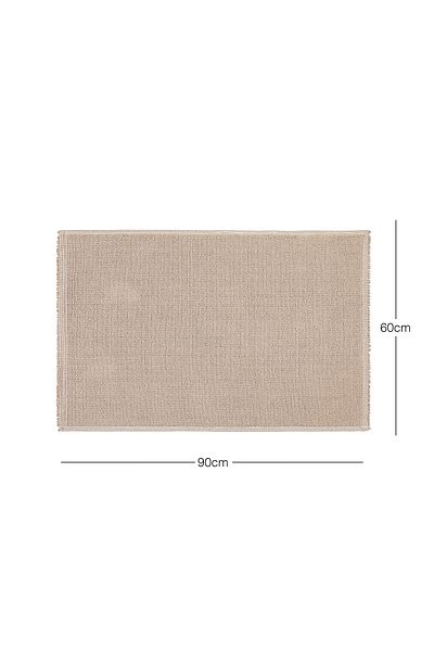 Ocean Home Textile Πλένεται Βαμβακερό Μπεζ Χρώμα Χαλάκι Μπάνιου 60x90
